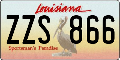 LA license plate ZZS866