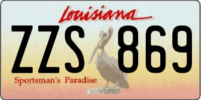 LA license plate ZZS869