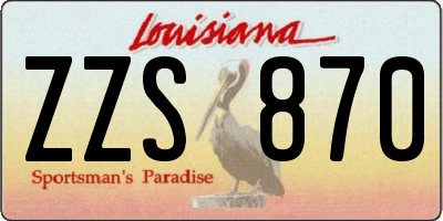 LA license plate ZZS870