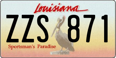 LA license plate ZZS871