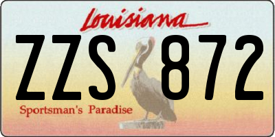 LA license plate ZZS872