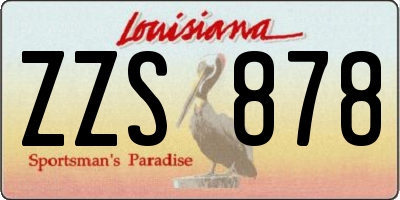 LA license plate ZZS878