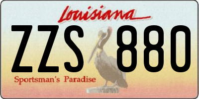 LA license plate ZZS880