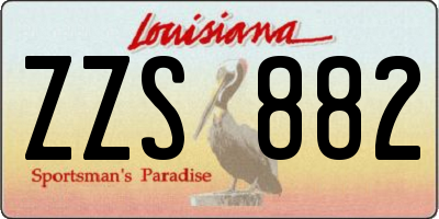 LA license plate ZZS882