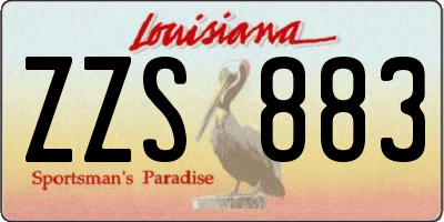 LA license plate ZZS883