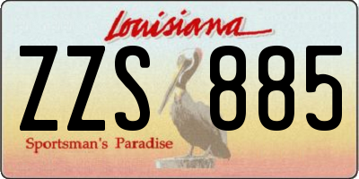 LA license plate ZZS885