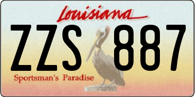 LA license plate ZZS887