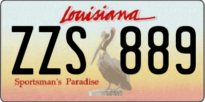 LA license plate ZZS889