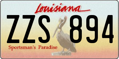 LA license plate ZZS894