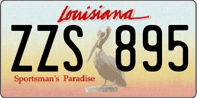 LA license plate ZZS895