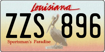 LA license plate ZZS896