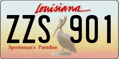 LA license plate ZZS901