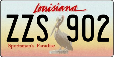 LA license plate ZZS902