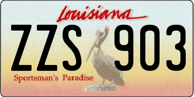 LA license plate ZZS903