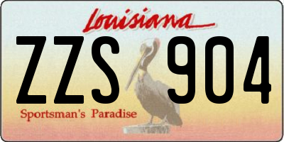 LA license plate ZZS904