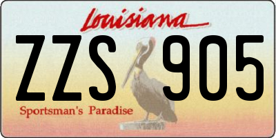 LA license plate ZZS905