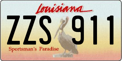 LA license plate ZZS911