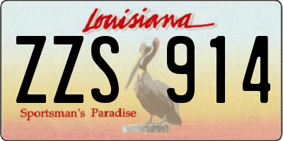 LA license plate ZZS914