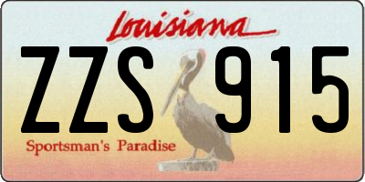 LA license plate ZZS915