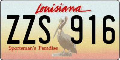 LA license plate ZZS916