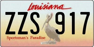 LA license plate ZZS917