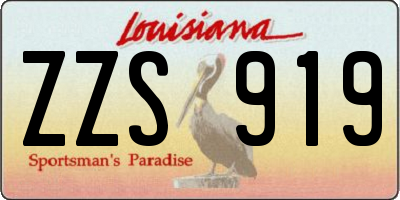 LA license plate ZZS919