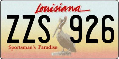 LA license plate ZZS926