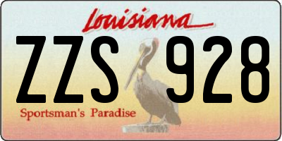 LA license plate ZZS928