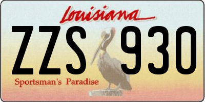 LA license plate ZZS930