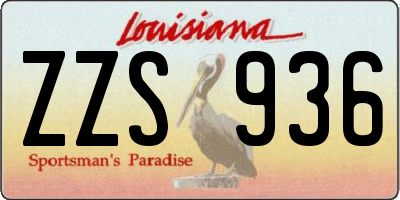 LA license plate ZZS936