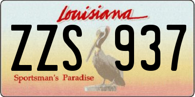 LA license plate ZZS937