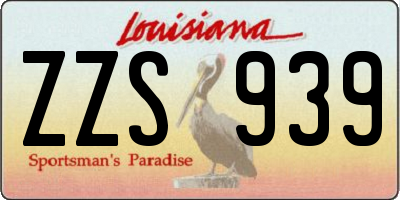 LA license plate ZZS939