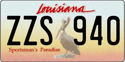 LA license plate ZZS940