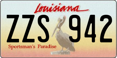 LA license plate ZZS942