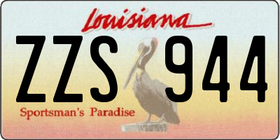 LA license plate ZZS944