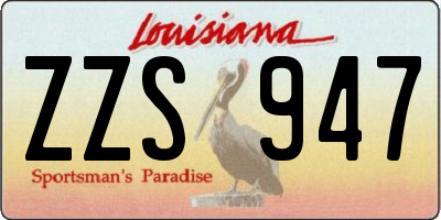 LA license plate ZZS947