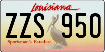 LA license plate ZZS950