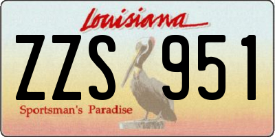 LA license plate ZZS951