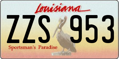 LA license plate ZZS953