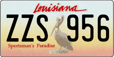 LA license plate ZZS956