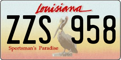 LA license plate ZZS958