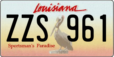 LA license plate ZZS961