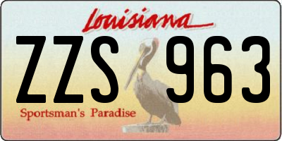 LA license plate ZZS963