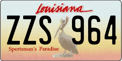 LA license plate ZZS964