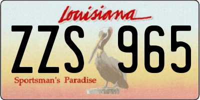 LA license plate ZZS965