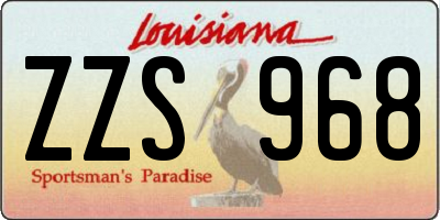 LA license plate ZZS968