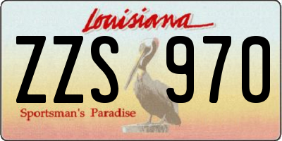 LA license plate ZZS970