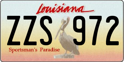 LA license plate ZZS972