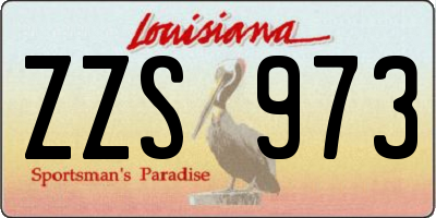 LA license plate ZZS973