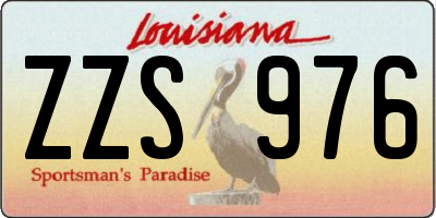 LA license plate ZZS976